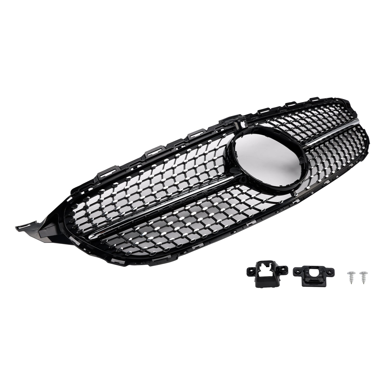 Diamond Front Grill Grille Fit Benz C-Class W205 C250 C300 C400 2015-2018