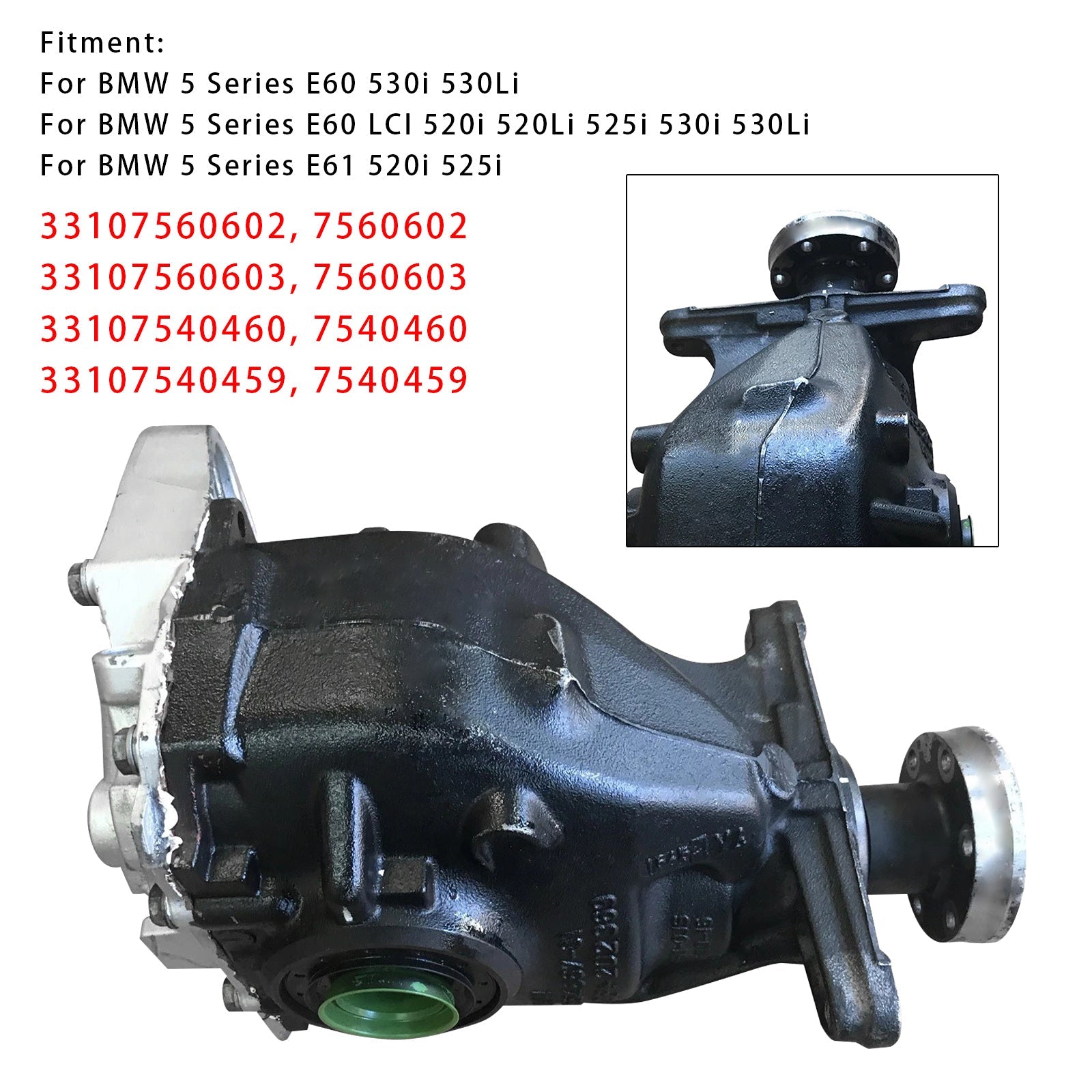 BMW 5 Series E60 530i 530Li Rear Differential 3.64 Ratio 7560602