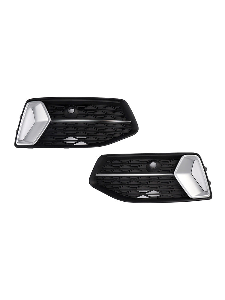 2PCS Front Bumper Grille Grill Fog Light Cover Fit Audi A6 C8 2019-2023