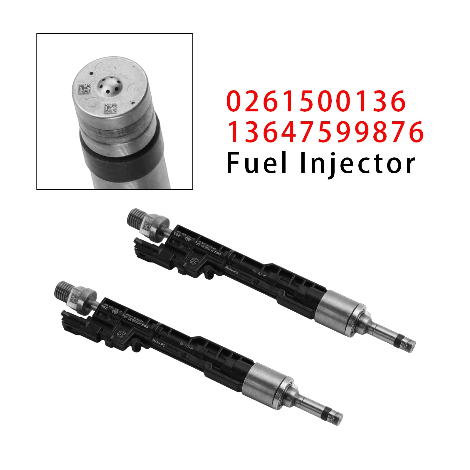 2Pcs Fuel Injector For BMW F10 M5 F06 F07 F12 F13 F15 X5 0261500136 13647599876
