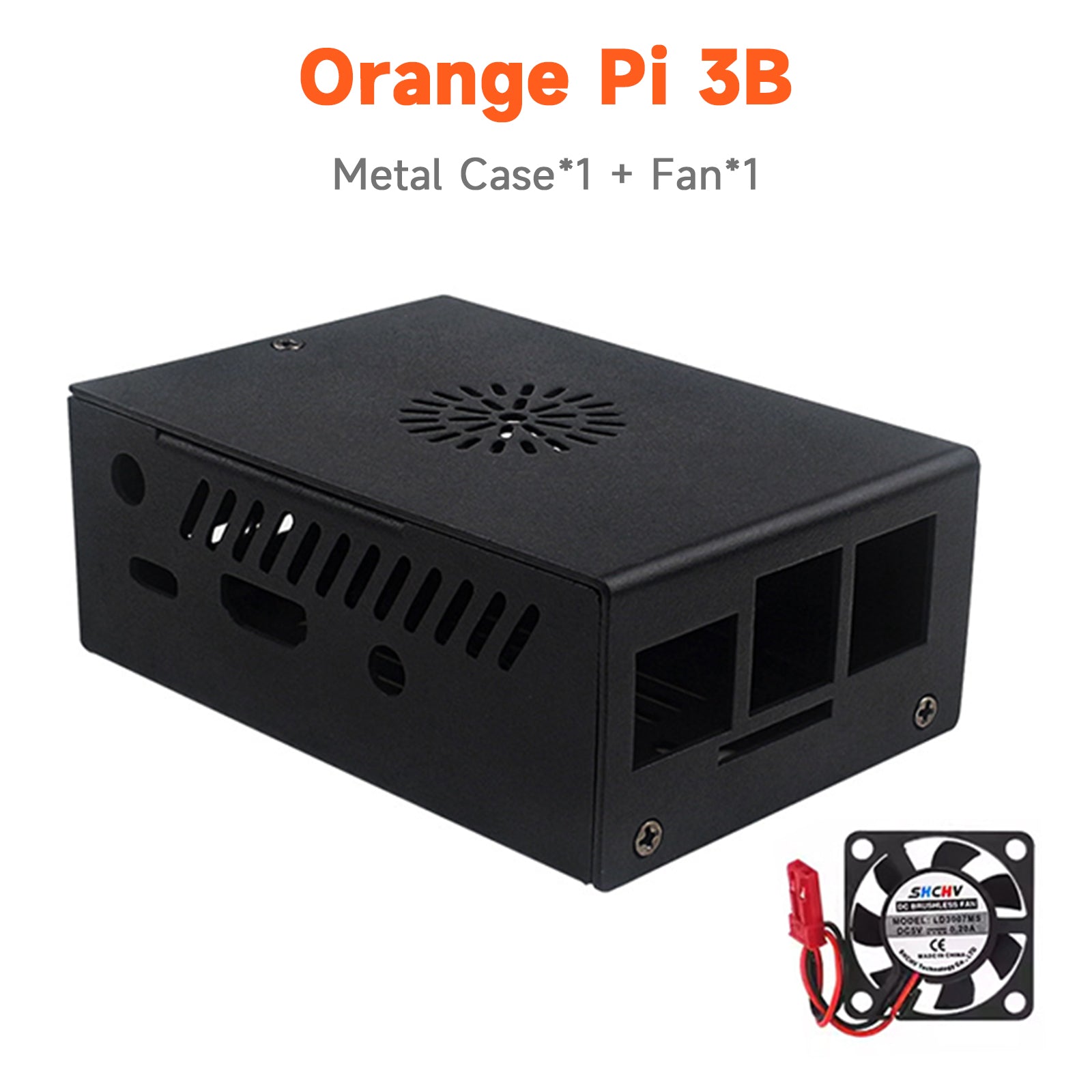 New Orange Pi 3B Metal Case Orange Pi 3B Aluminum Alloy Box Cooling Fan Cool Case
