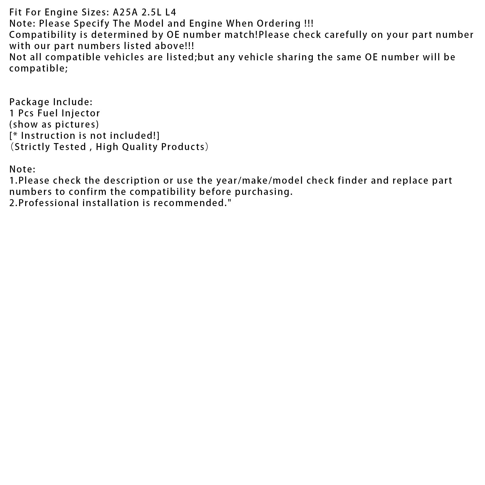 1Pcs Fuel Injector For Toyota RAV4 Camry Highlander Lexus NX RX 2.5L 23250-25020