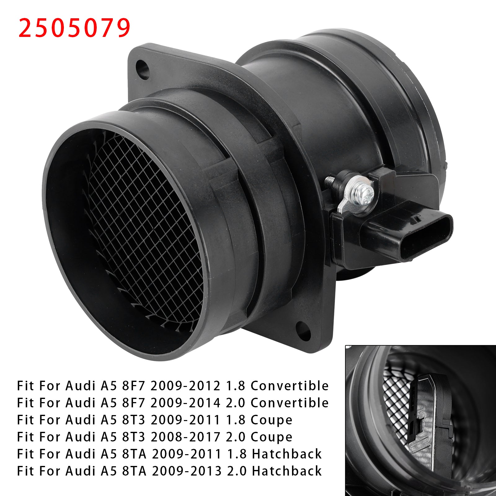 Mass Air Flow Meter Sensor For Audi A3 8P1 A4 B8 Q5 8RB TT 8J3 A6 C7 2505079