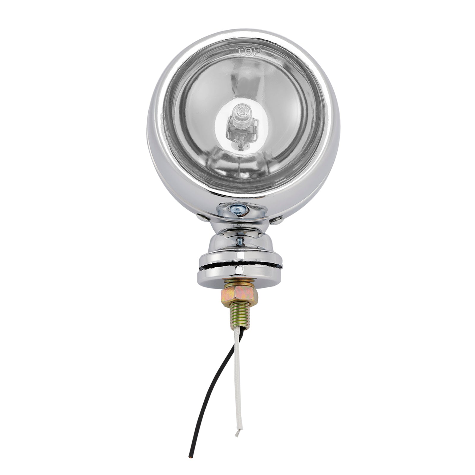 Motorcycle Beam Headlight Fog Lamp Custom Chrome #D19 For Racer Bobber Chopper