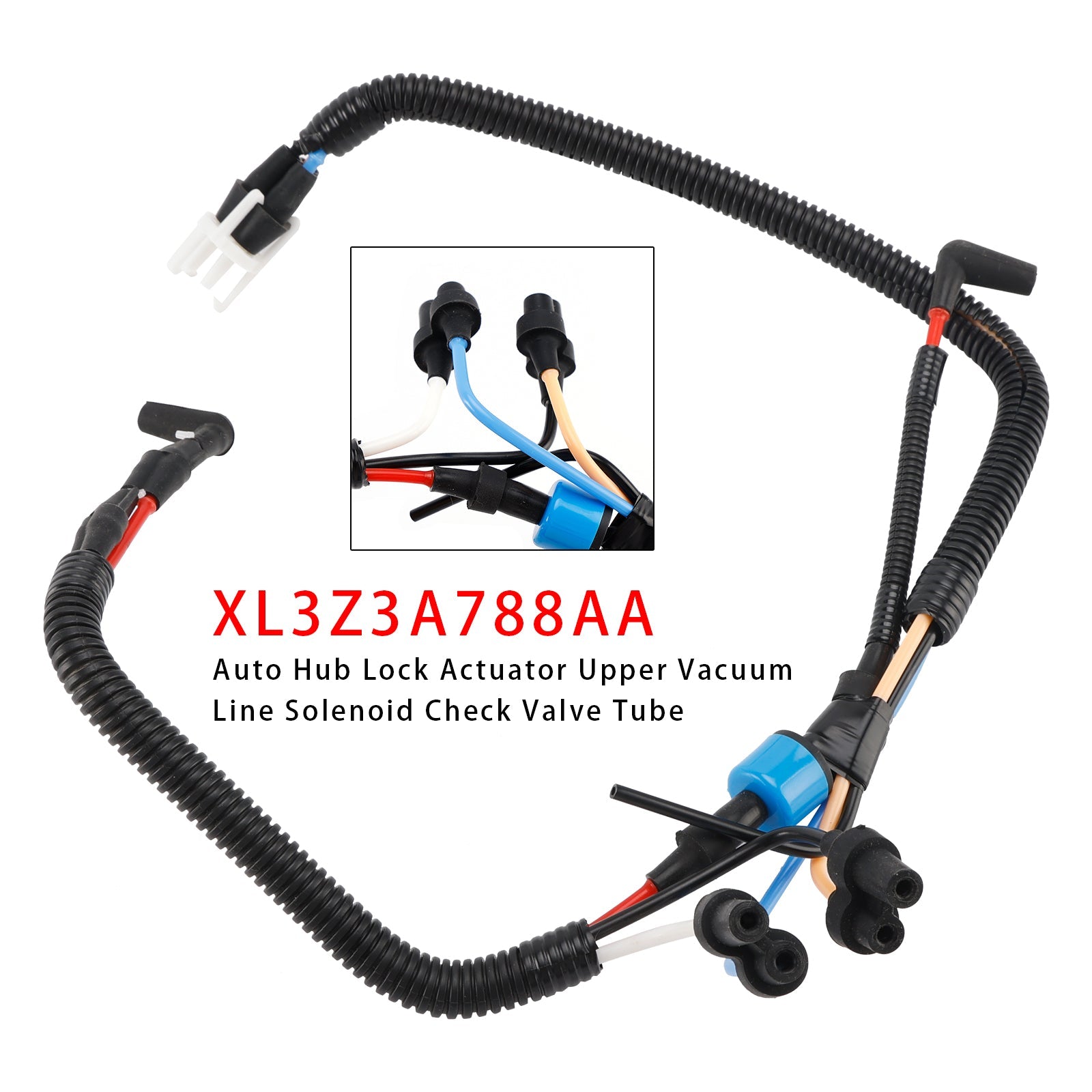 Auto Hub Lock Actuator Vacuum Line Solenoid Check Valve Tube For Ford F150 4x4