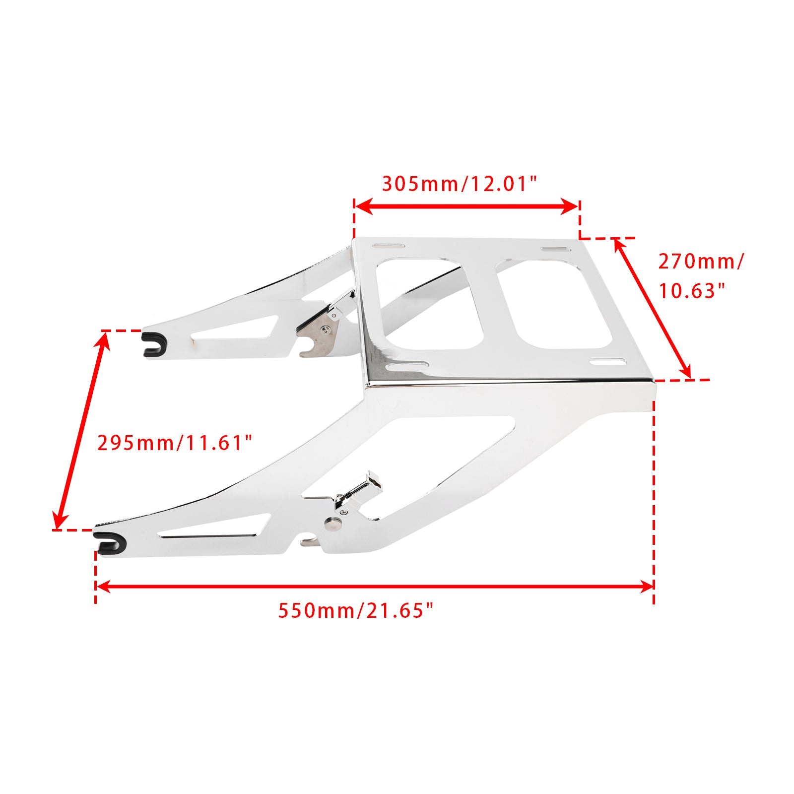 DETACHABLE 2-UP TOUR PACK MOUNTING RACK CHROME FOR M8 LOW RIDER S/ST 2018-2025