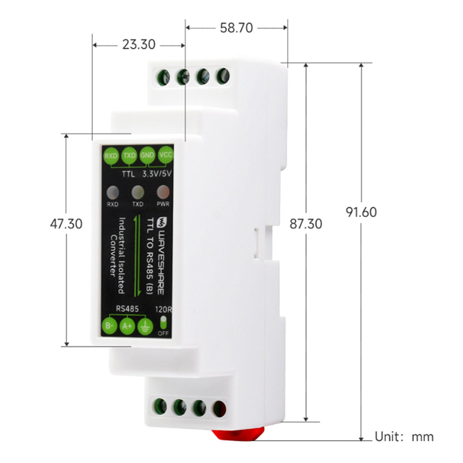 TTL to RS485 Electrical Isolation Module DIN Rail Serial Converter Surge Protect