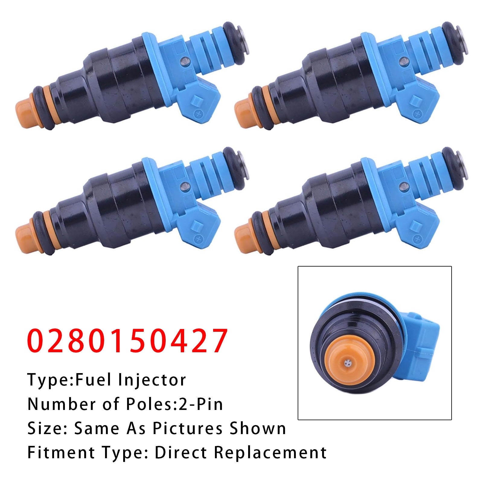 4Pcs Fuel Injector For Opel Astra Cavalier Calibra 2.0L 0280150427