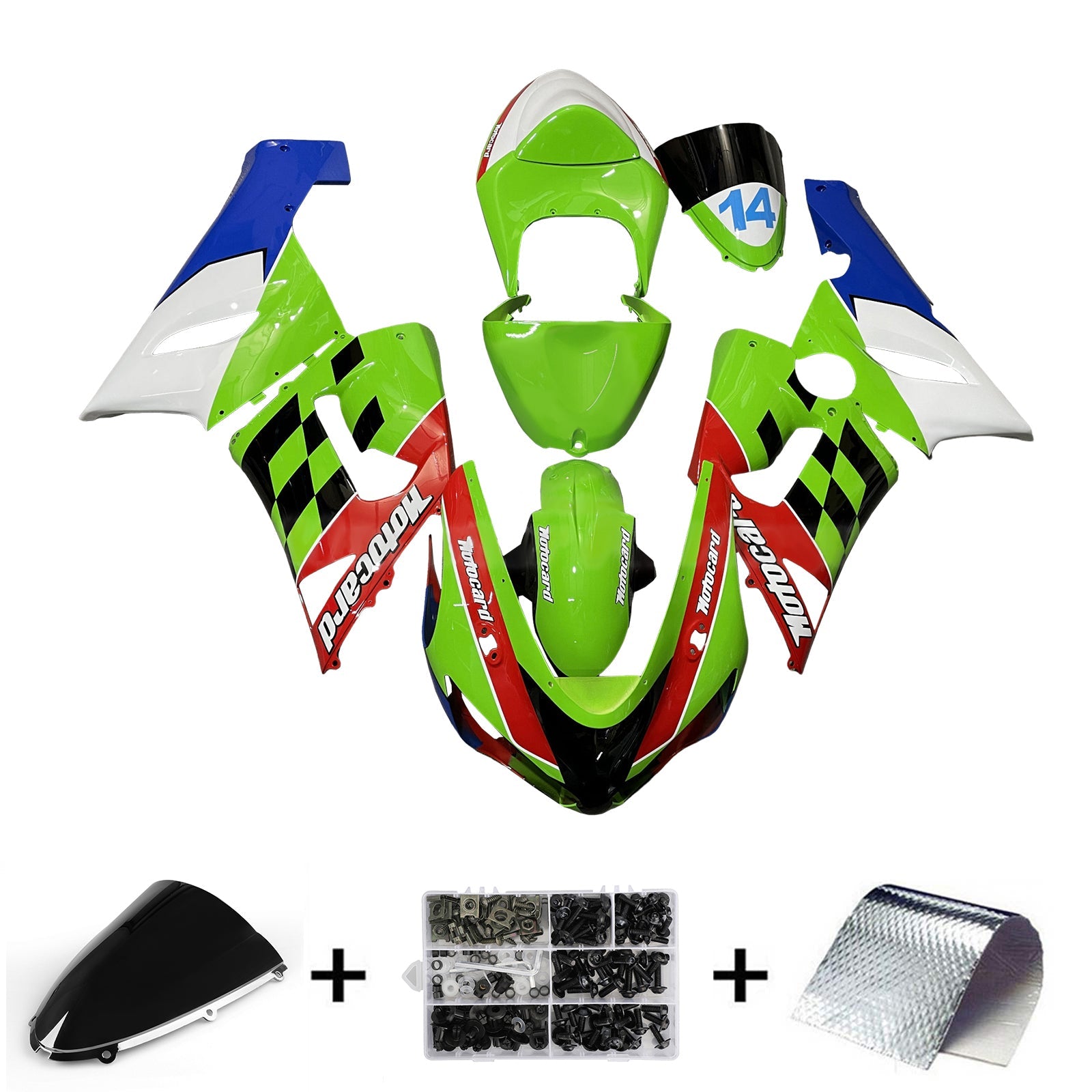 Injection Fairing Kit Bodywork Plastic ABS fit For Kawasaki ZX6R 636 2005-2006