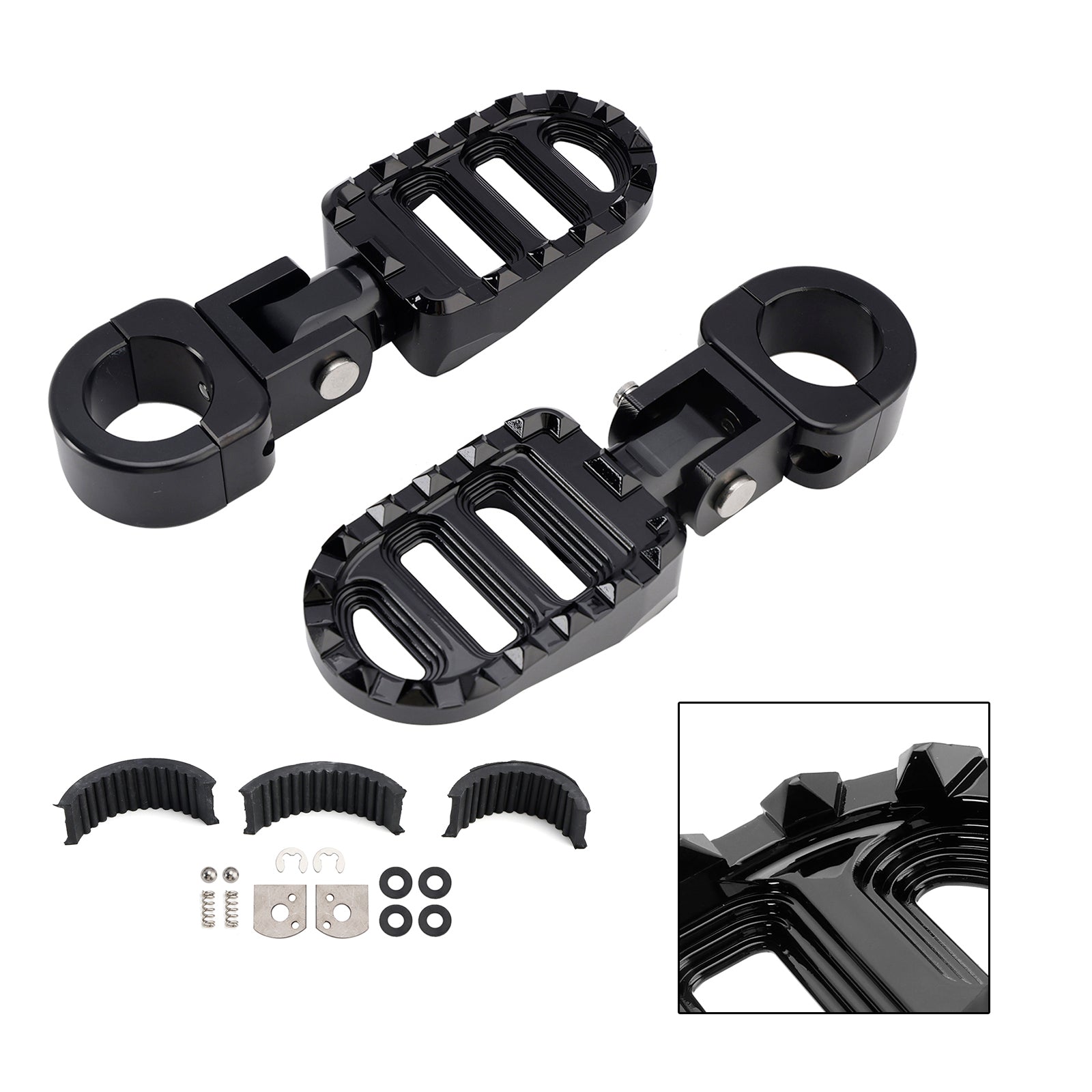 Universal Front Footrests Foot Pegs fit for motorcycle with 1.25 inches bars