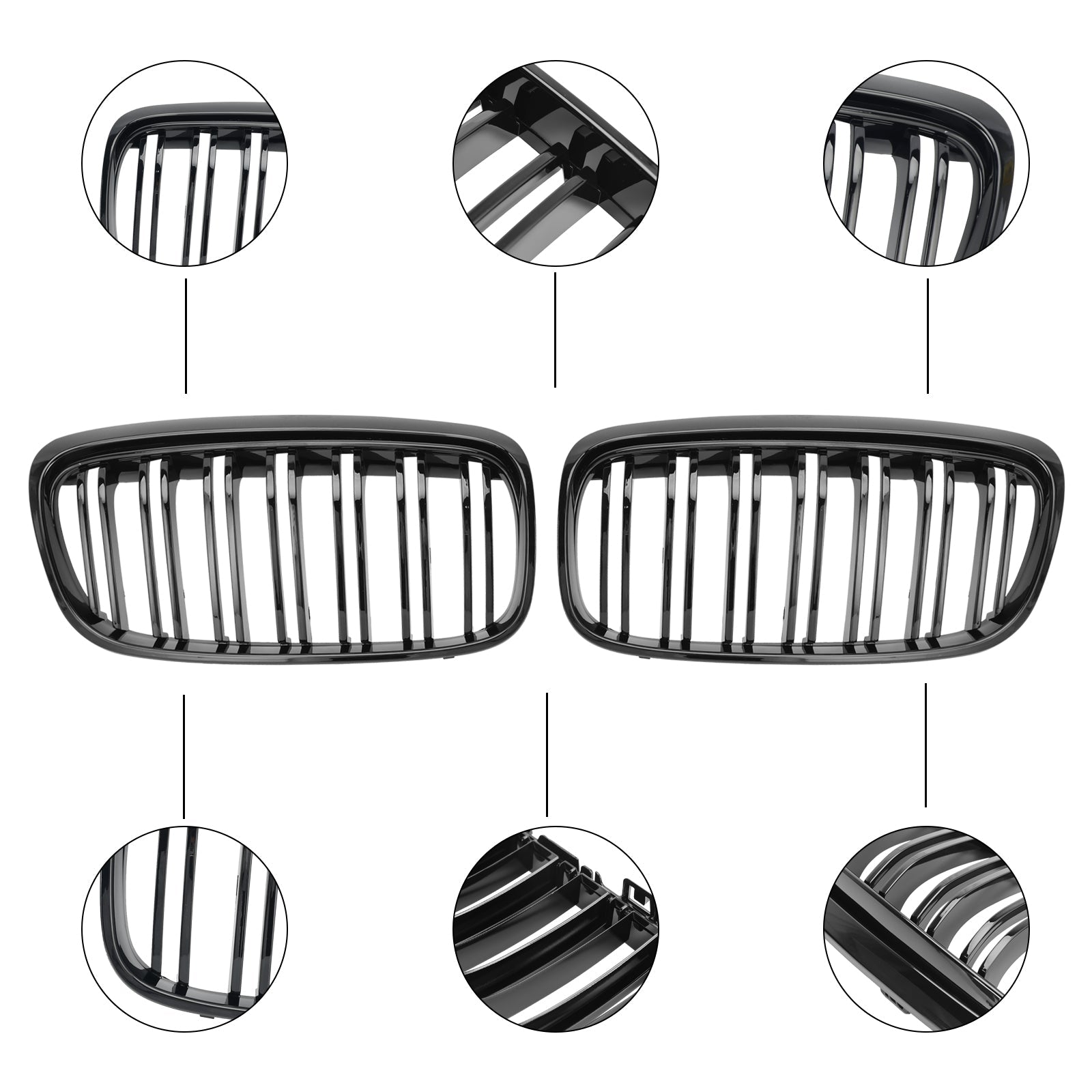 BMW 2 Series Gran Tourer F45 F46 2015-2018 Gloss Black Front Grill Grille