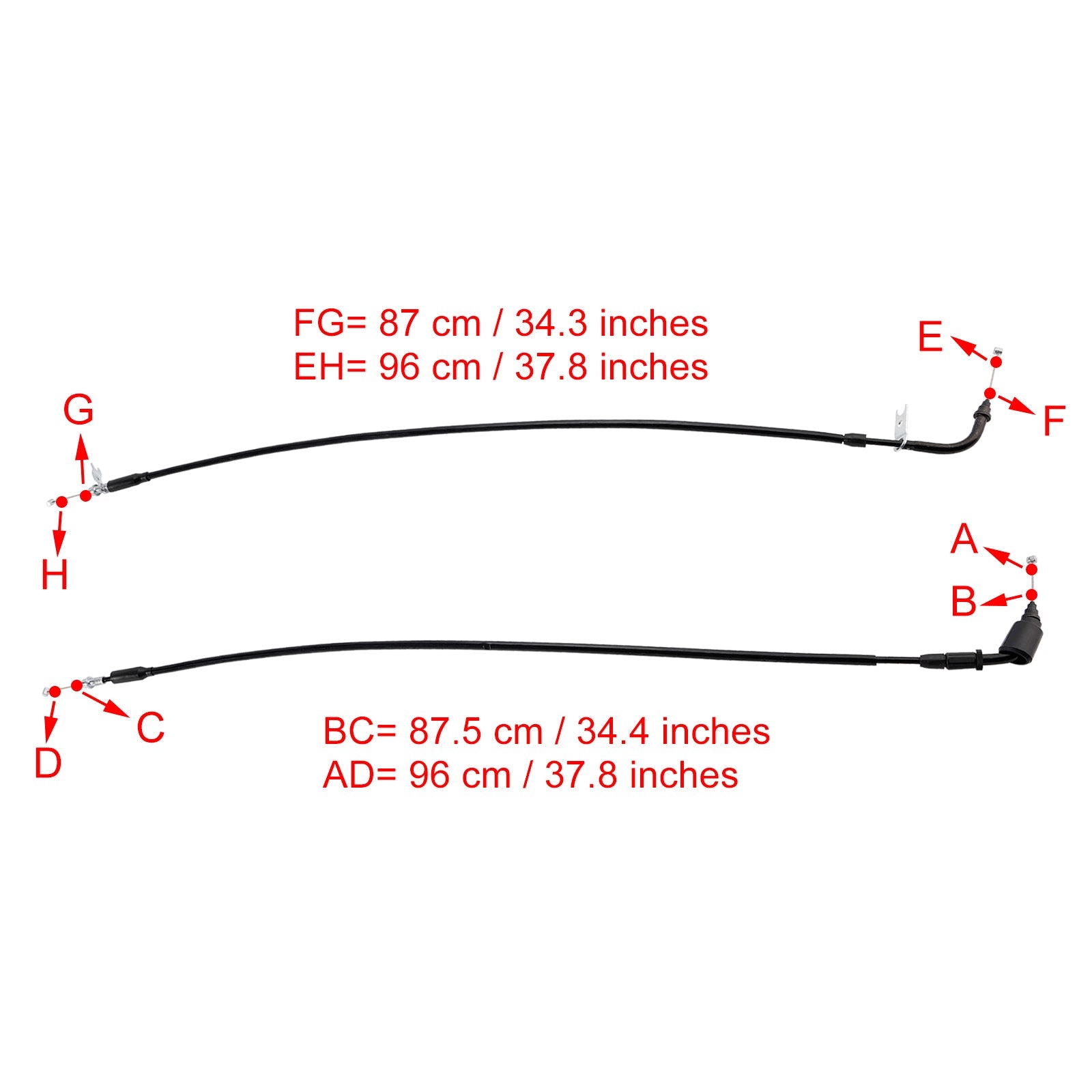 Throttle Cable Wire for Suzuki GSXR1000 2017-2023 Black