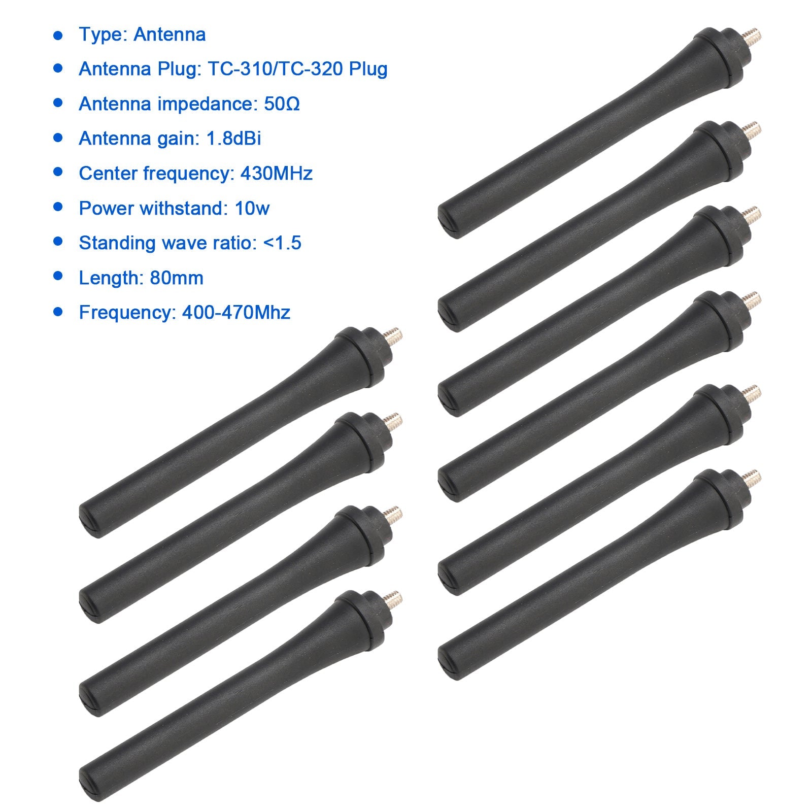 10x Radio 80mm HYT-TC310 Antenna 400-470Mhz for Hytera TC310 TC320 Walkie Talkie