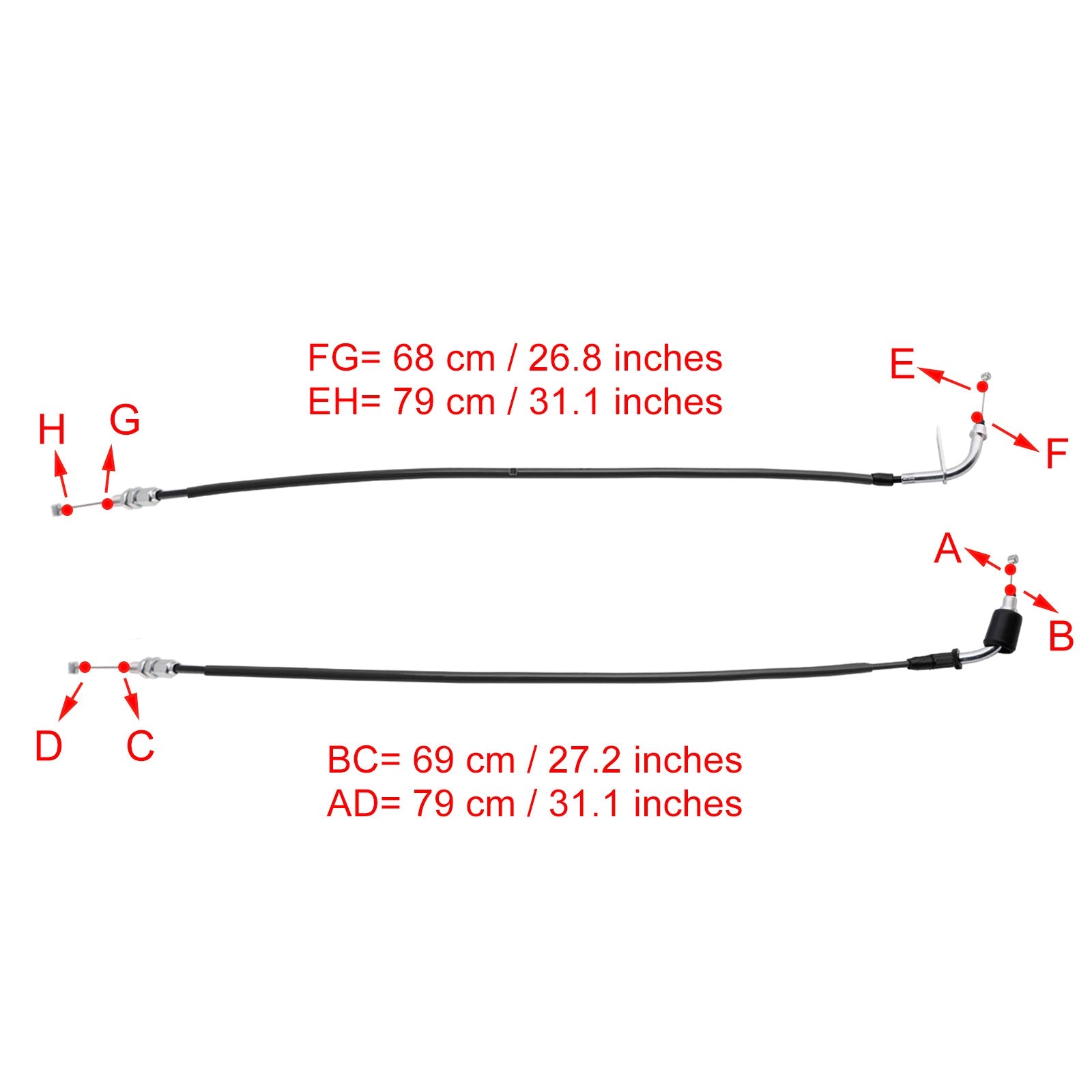 2009-2016 스즈키 GSXR1000 스로틀 케이블 와이어 블랙