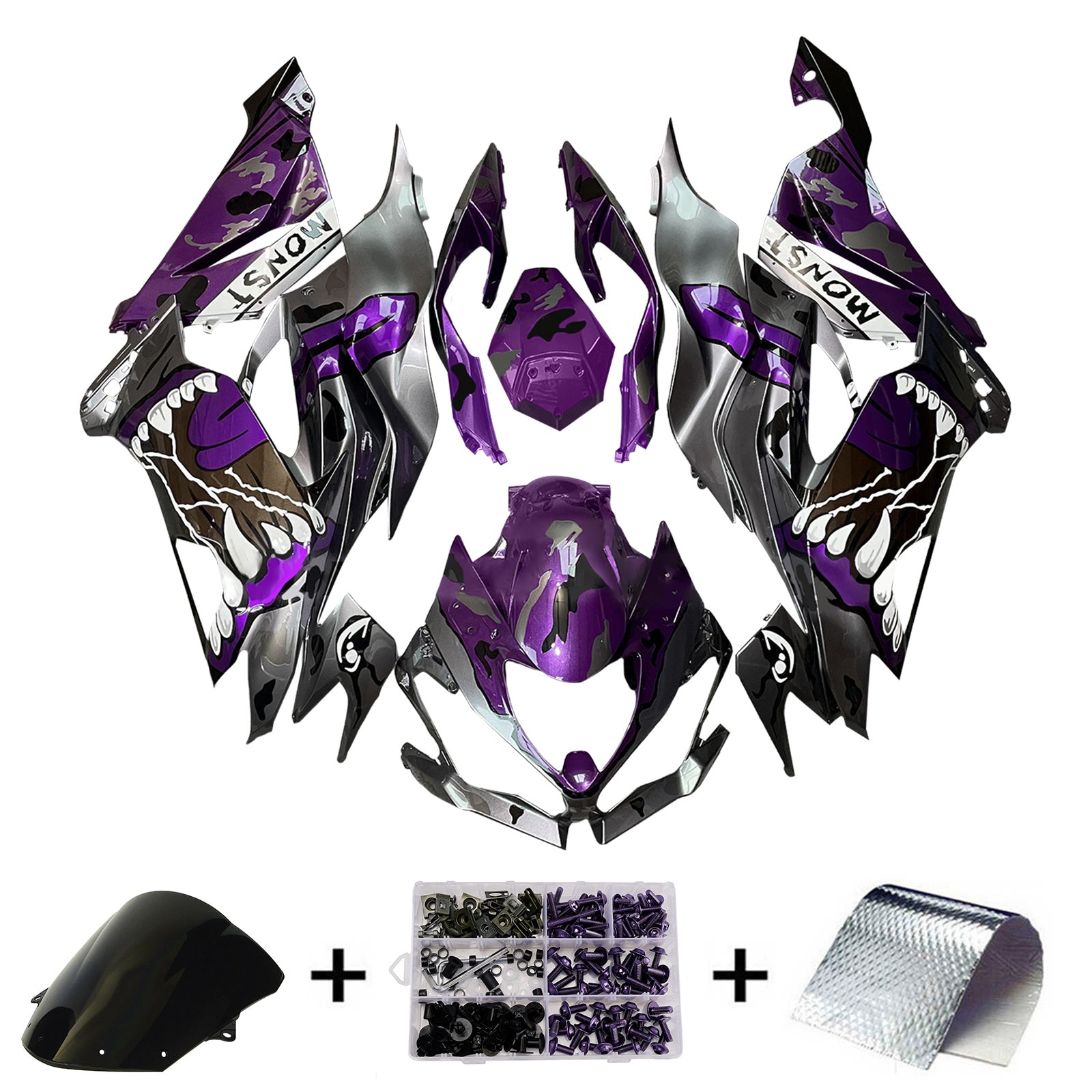 Injection Fairing Kit Bodywork Plastic ABS fit For Kawasaki ZX6R 2019-2023