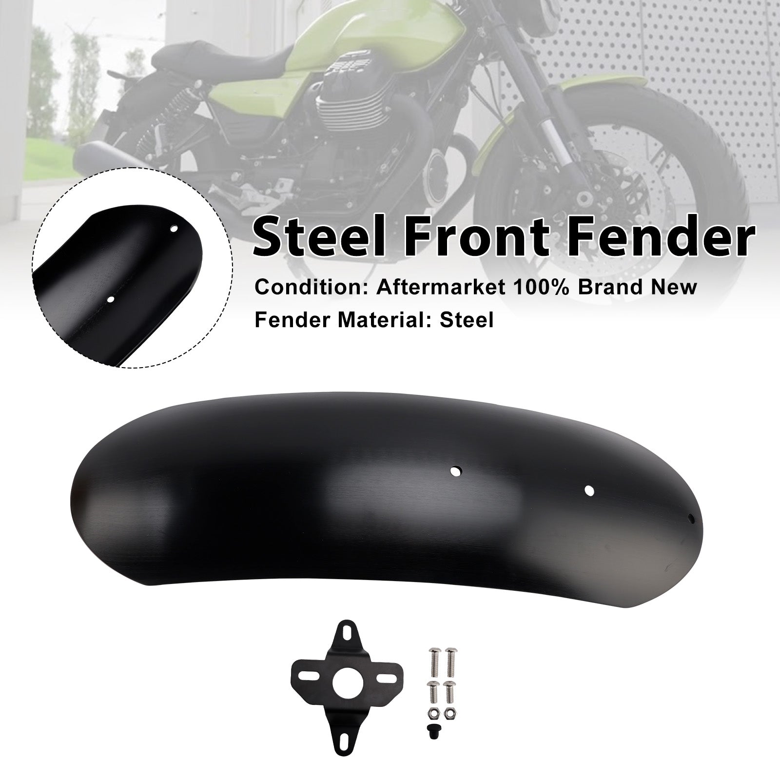Steel Front Fender Mudguard Fit For MOTO GUZZI V7 Stone Special 2017-2025