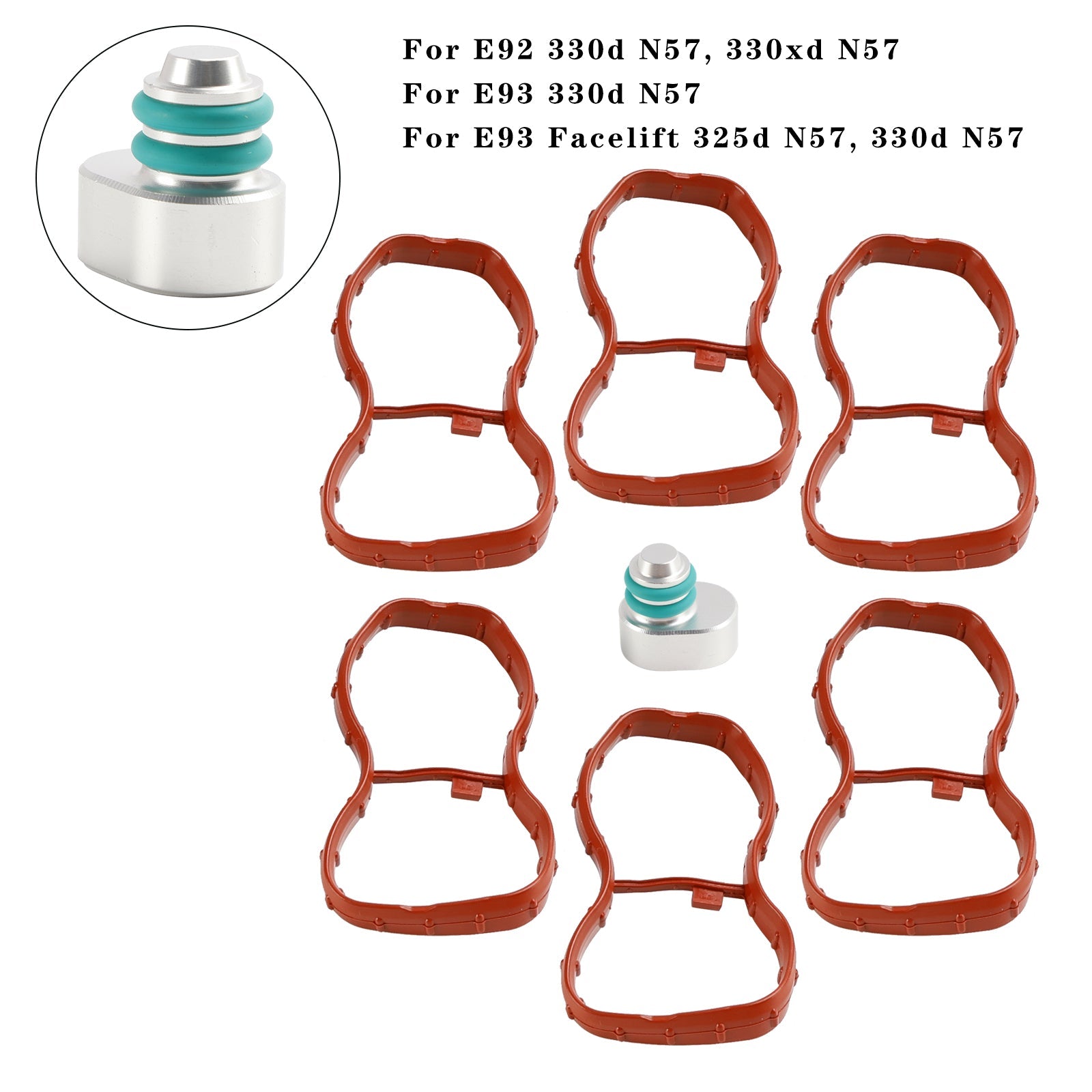 6PCS 섭취 매니 폴드 개스킷 1167807480 FIT BMW E90-93 F10 F11 F07 X5 X6 N57