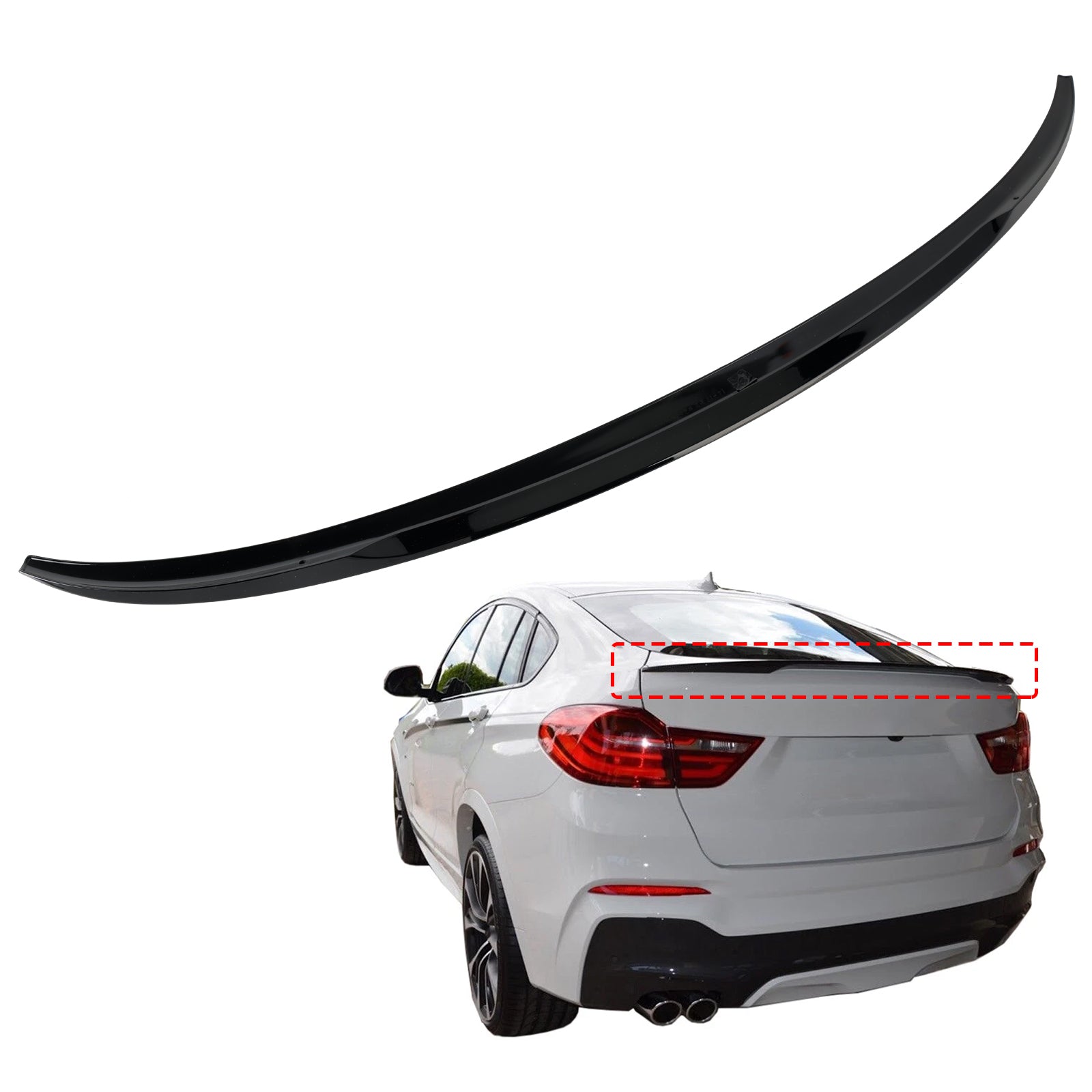 Gloss Black Rear Boot Spoiler For BMW X4 F26 2014-2018