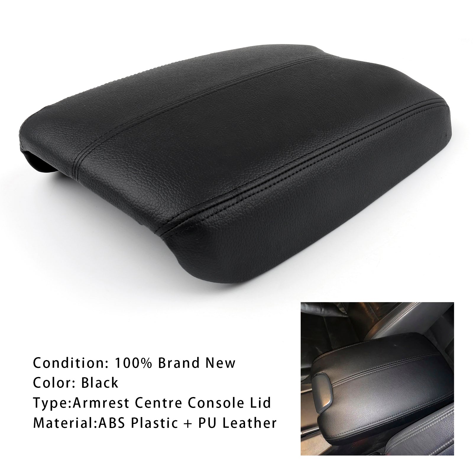 2008-2012 Honda Accord Black Leather Armrest Centre Console Lid