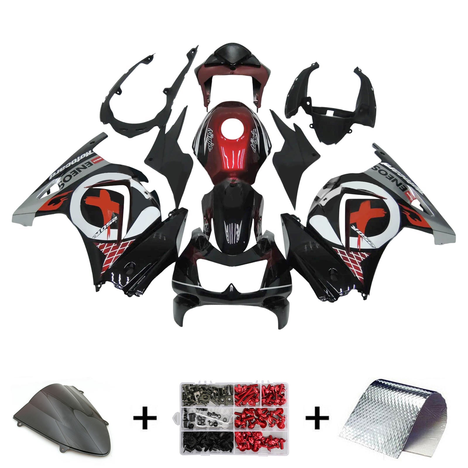 Kawasaki EX250 Ninja250R 2008-2012 Fairing Kit Bodywork Plastic ABS