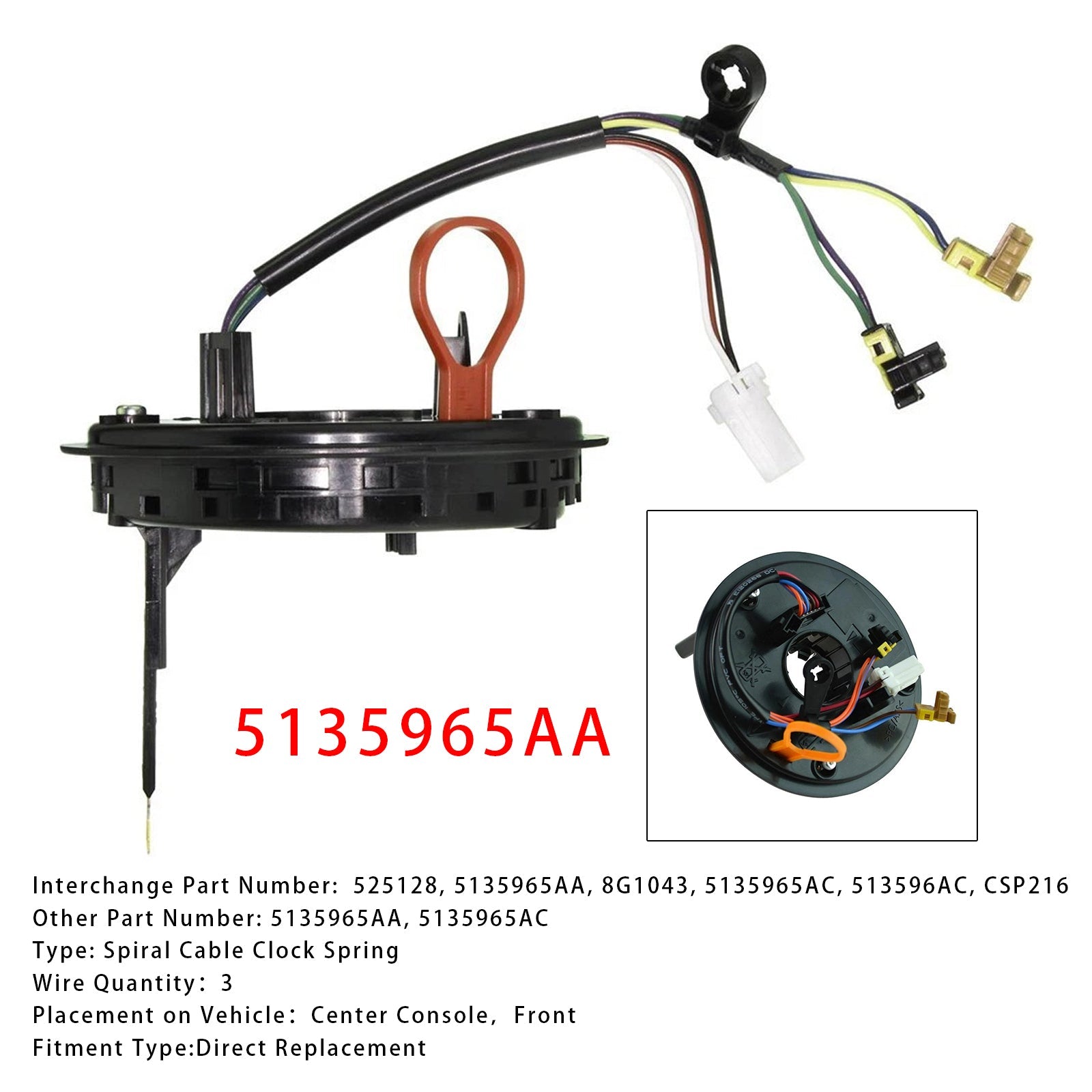 Spiral Cable Clock Spring 5135965AA For Dodge Charger Magnum Chrysler 300 05-08