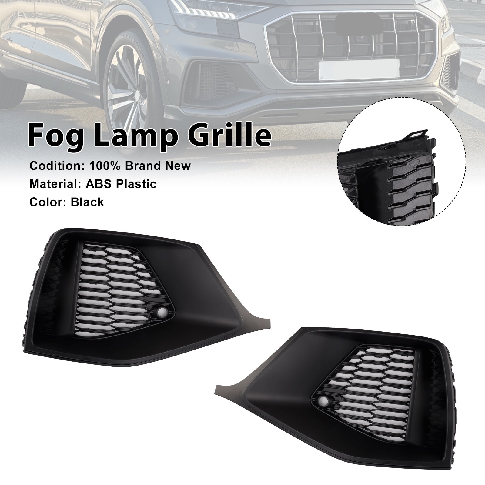 2018-2023 Audi Q8 S-Line SQ8 2PCS Front Bumper Grill Trim 4M8807682A