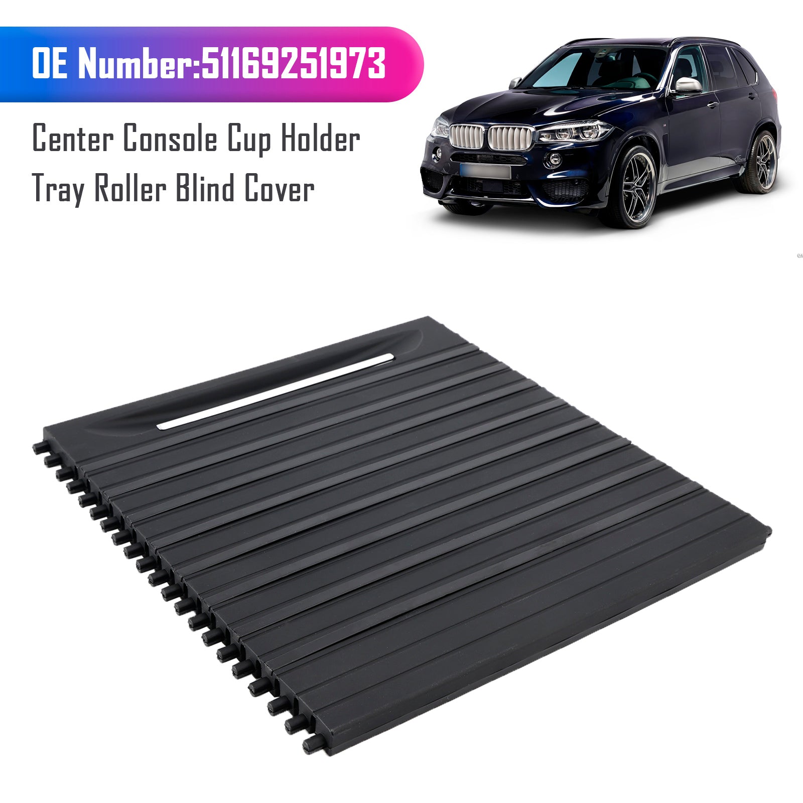 2014-2018 BMW F15 X5 F16 X6 Center Console Cup Holder Tray Roller Blind Cover