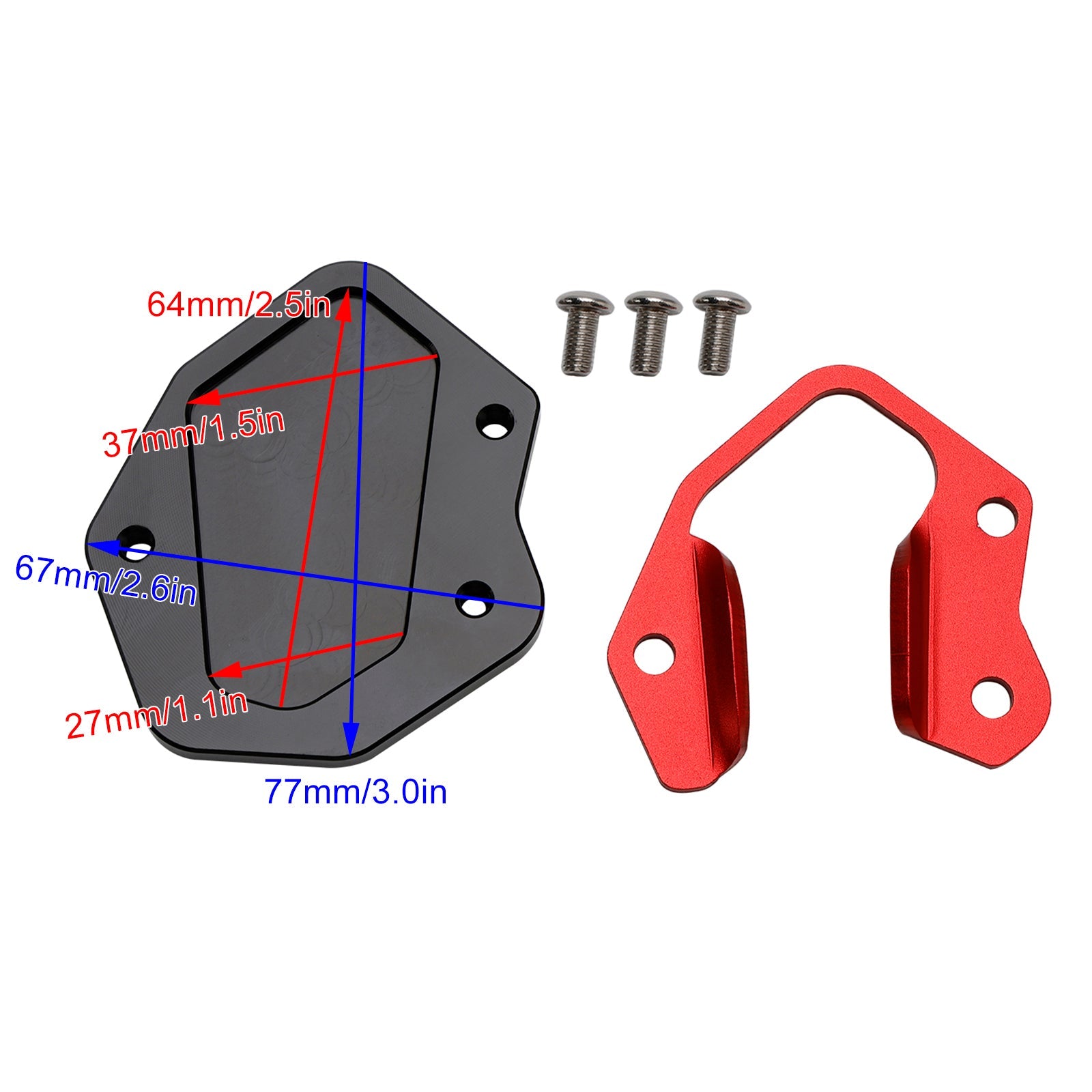 Tiger 800/xc/xca/xr/xrt 2010-2020 XCX 18-20에 맞는 킥 스탠드 확대 플레이트 패드