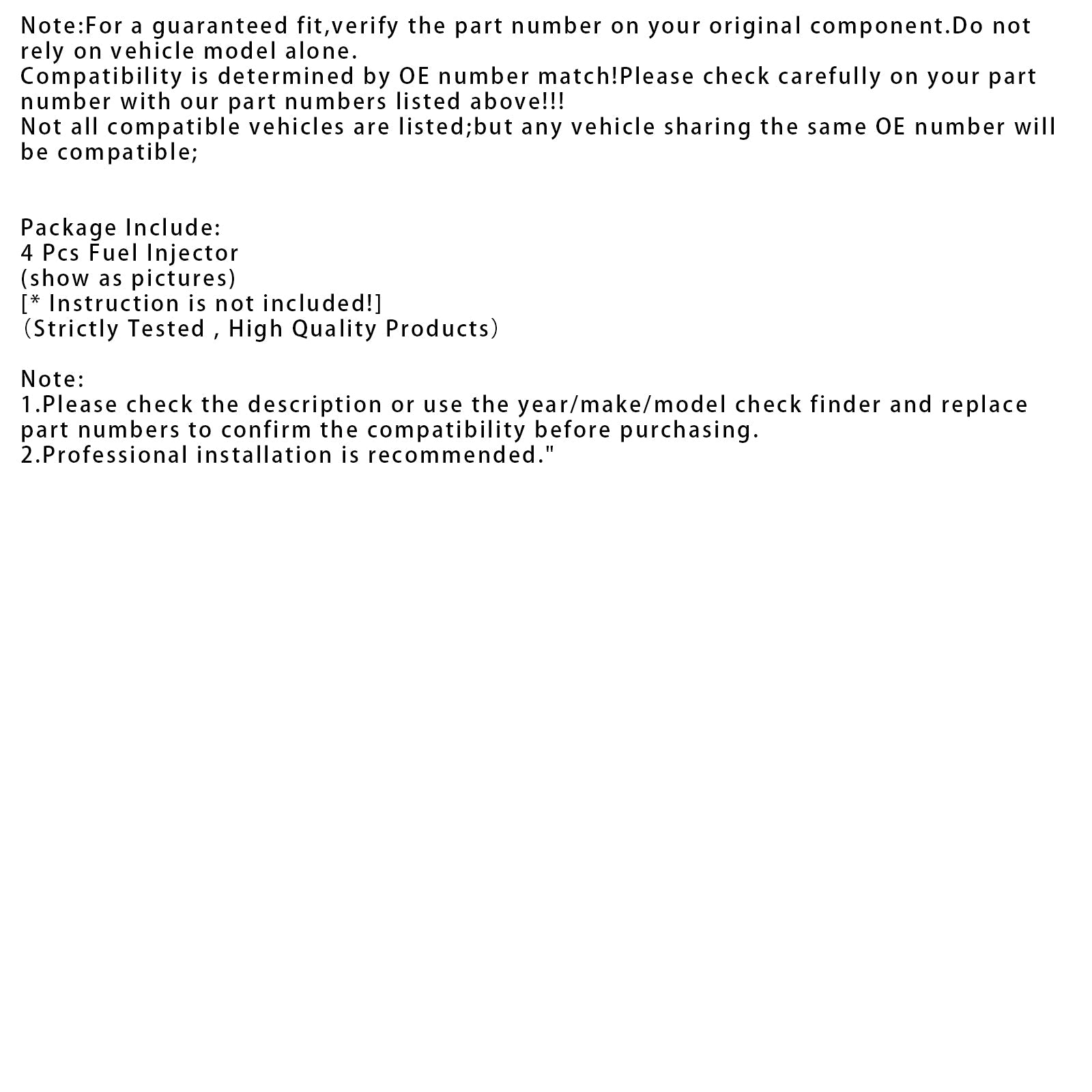 4Pcs Fuel Injector For Mini Cooper R55 R56 Peugeot 207/208 1.6 06-12 13537528176