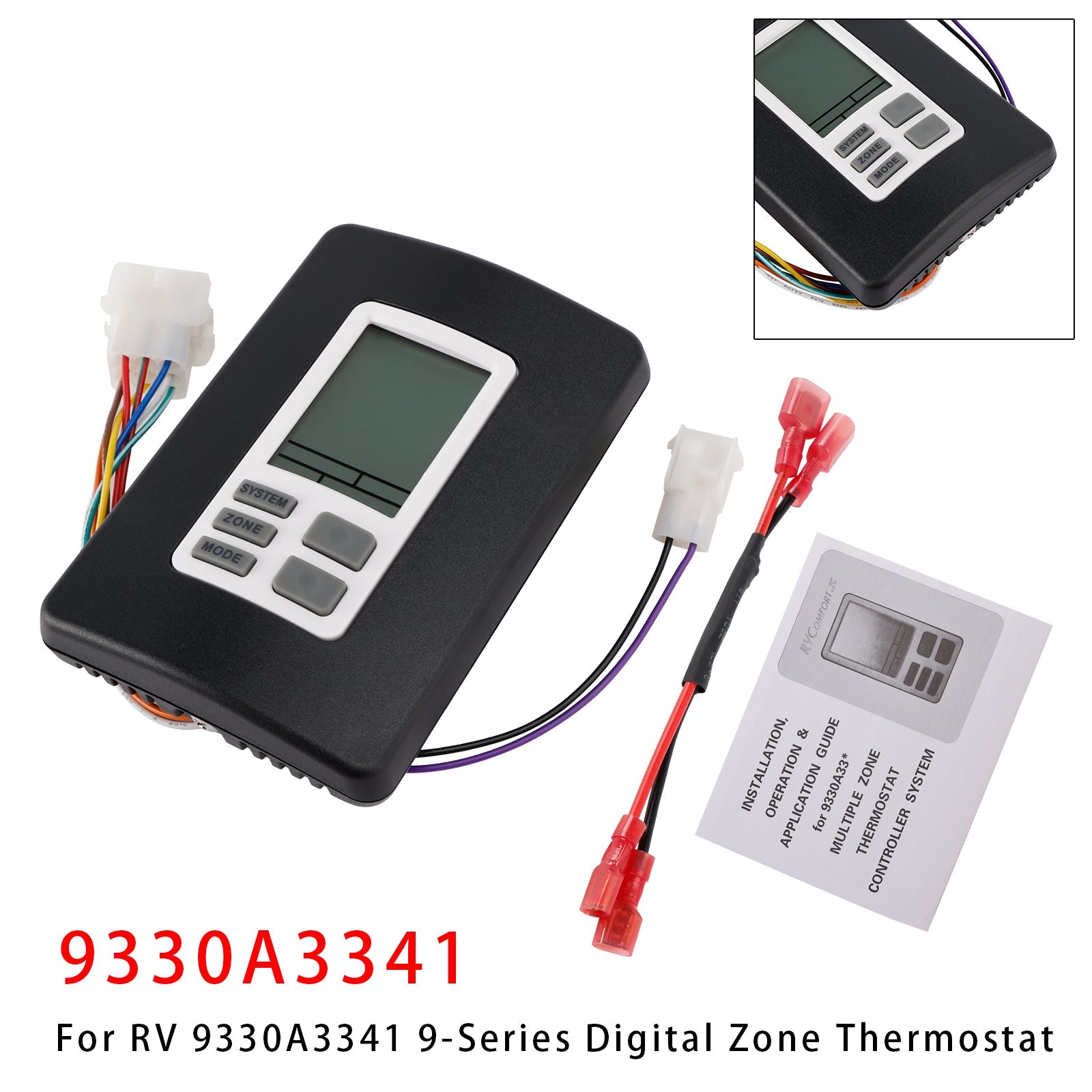 9330A3341 9-Series Digital Zone Thermostat 12V Black
