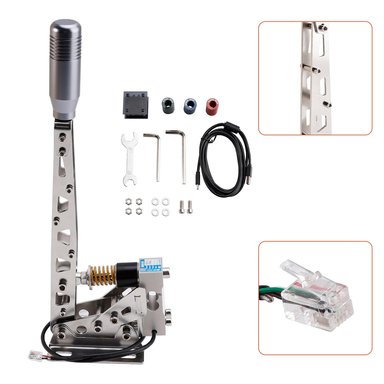 SIM USB Handbrake PC 64bit 200KG Load Cell Racing Games For Logitech G29/G27/G25