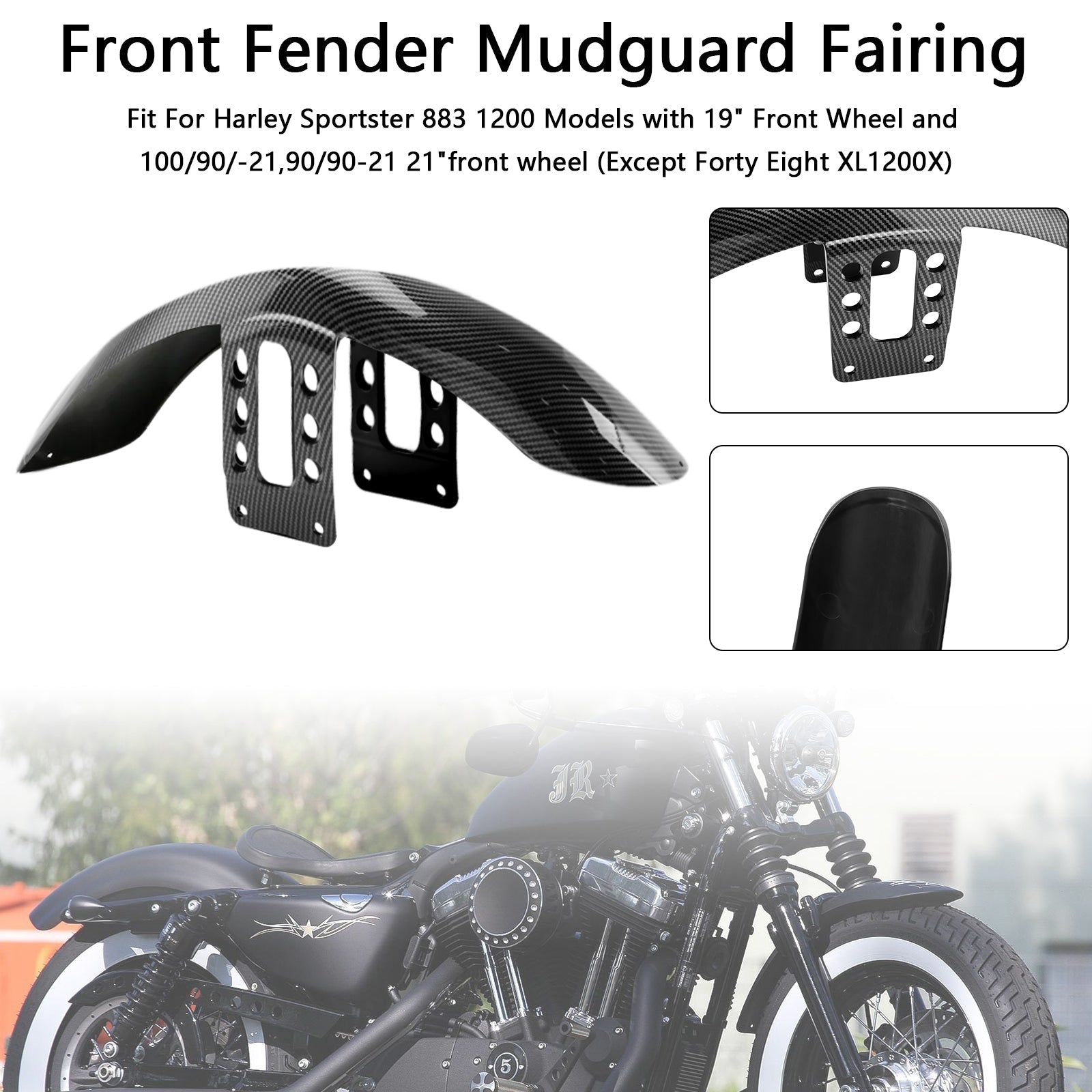 High Front Fender Mudguard Fairing For Sportster 883 1200 1988-up