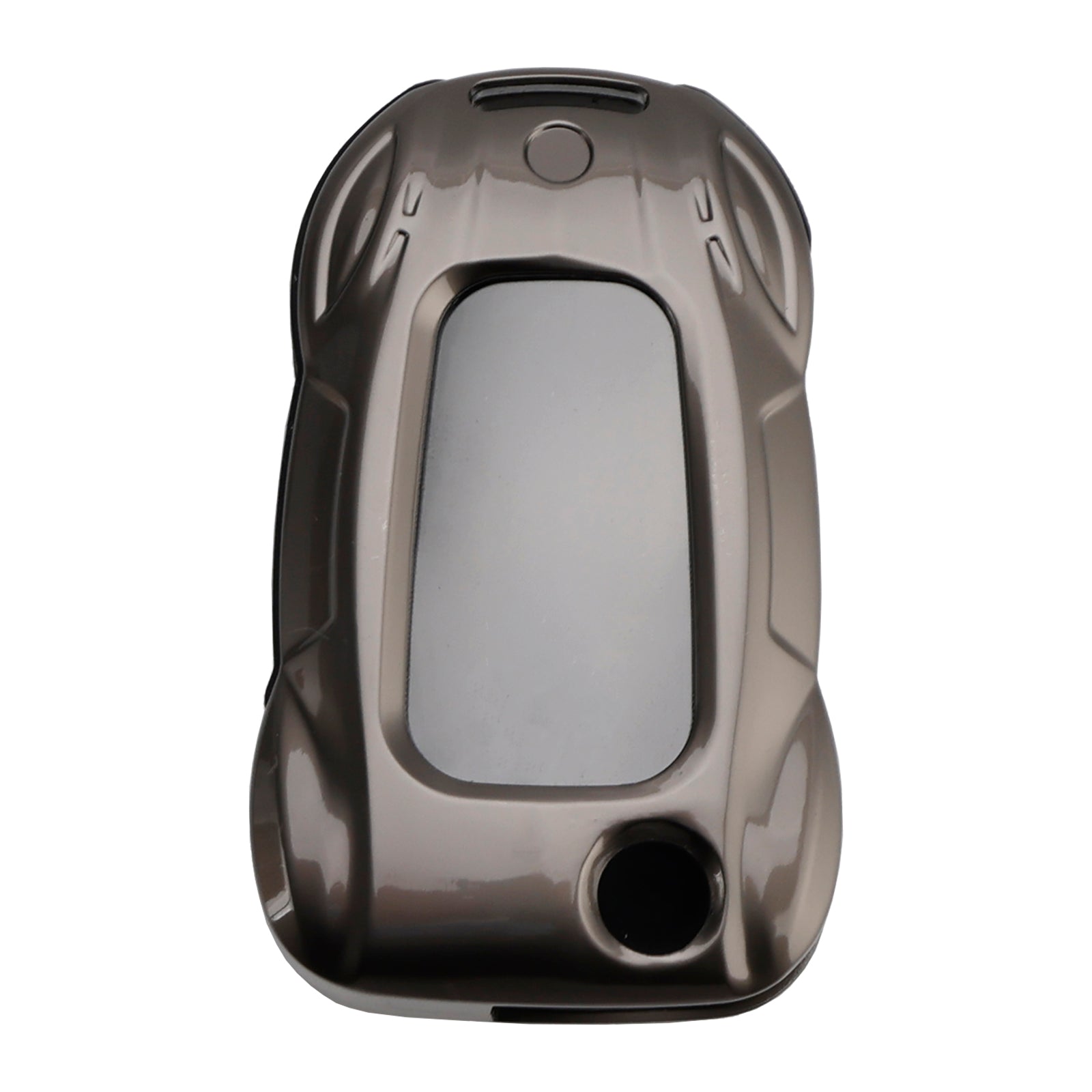 VW Polo Skoda Leather Alloy Zinc Car Key Gray Case Cover