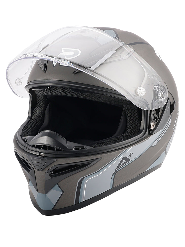 DOT Motorcycle Helmet Adult Street Full Face Gray White