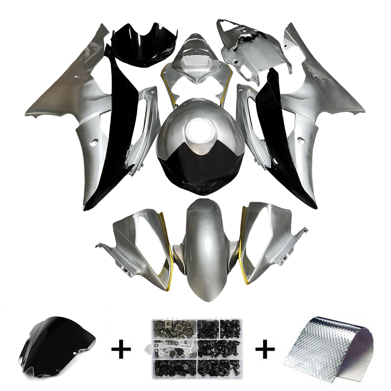 Injection Fairing Kit Bodywork Plastic ABS For Yamaha YZFR6 YZF-R6 2008-2016