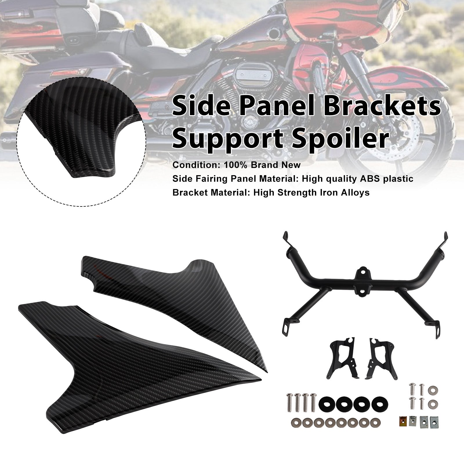 Side Panel Brackets Support Spoiler For CVO 121 117 Road Glide FLTRXSE 2023-2025