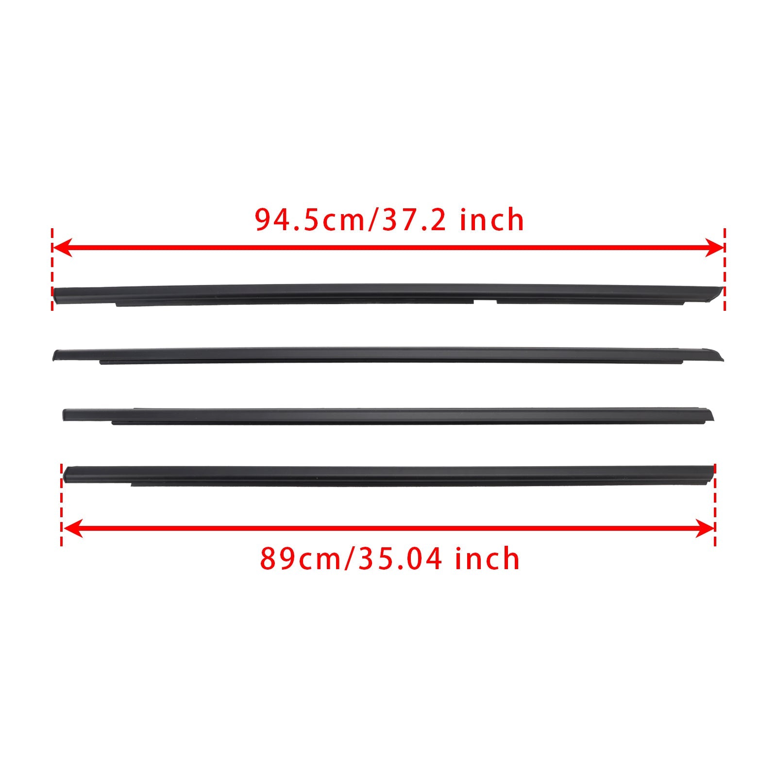 2009-2013 Suzuki Grand Vitara 4PCS Door Glass Belt Outer Molding Weatherstrip