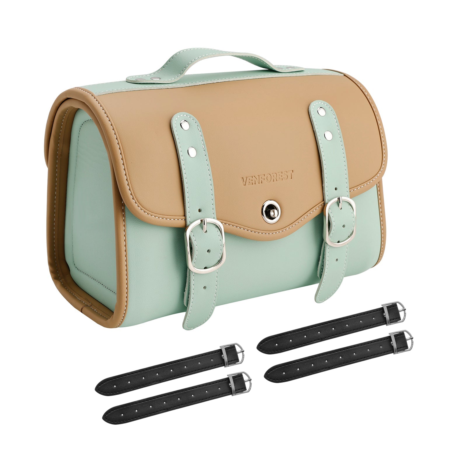 스쿠터, 오토바이용 PU 사이드 테일 백, 새들백, 색상 매칭 러기지, 화이트