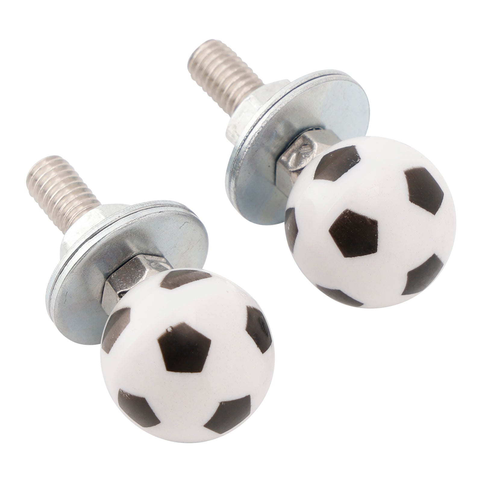 2x Custom SOCCER License Plate Bolt Screw Plastic Motorcycle Chopper Trike