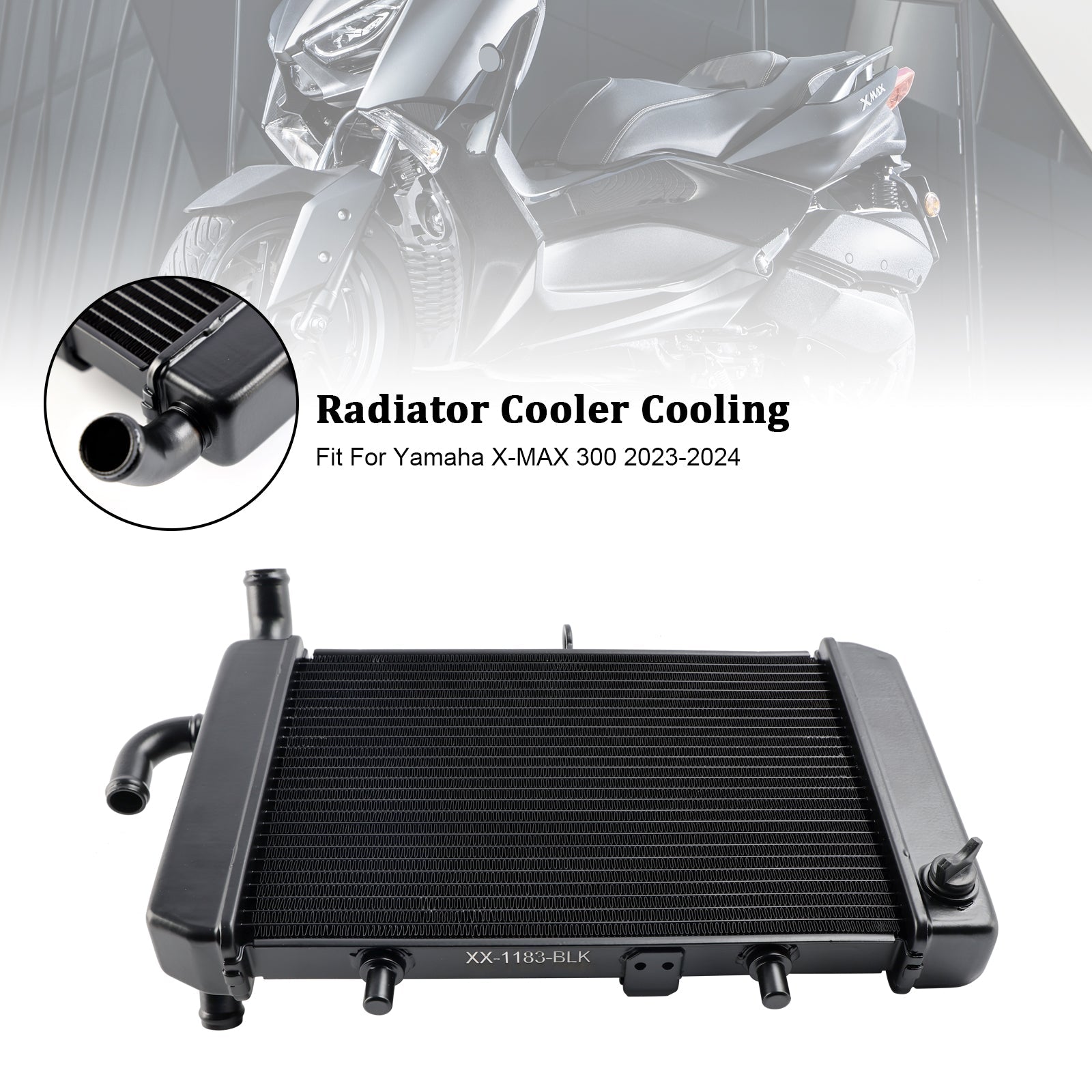 Radiator Cooling Engine Cooler For Yamaha X-MAX 300 XMAX 2023-2025