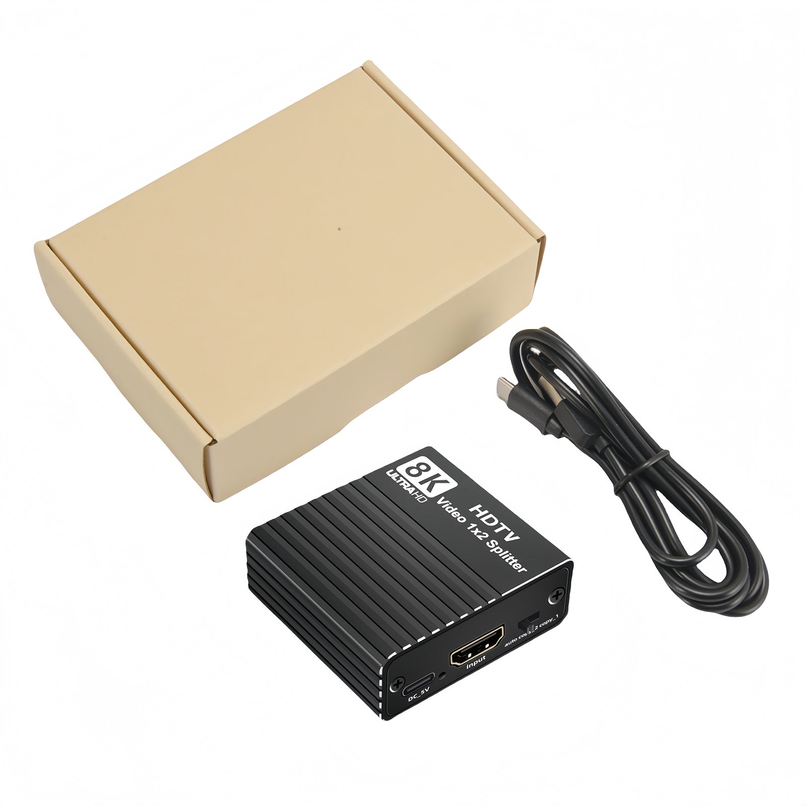 8K HDMI 1 to 2 Splitter HD2.1 8K60hz/4K120hz/1080P240hz with EDID Splitter 1x2