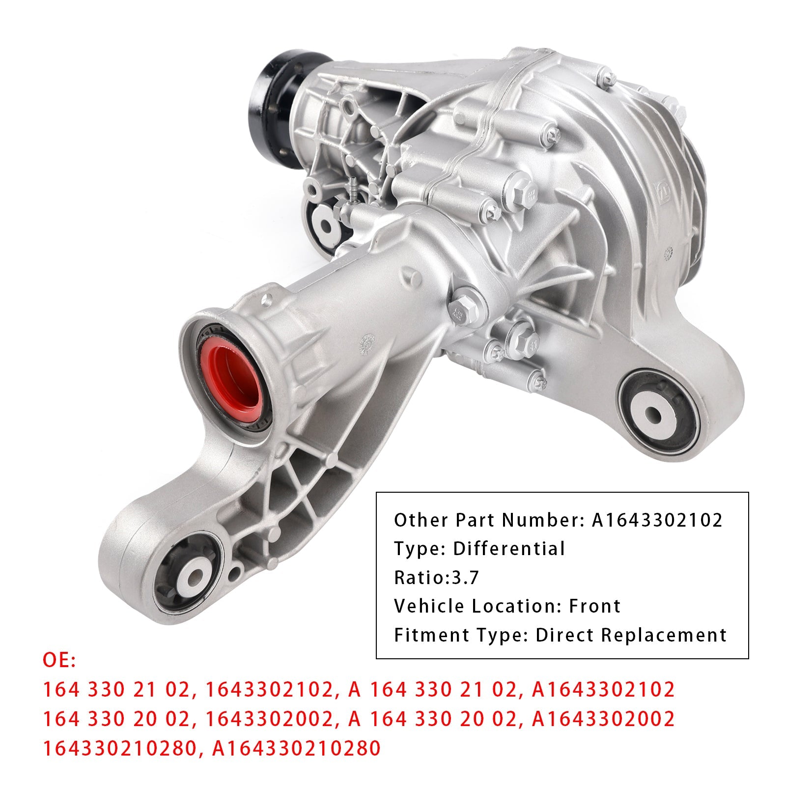 2009/07-2011/12 Mercedes-Benz M-Class W164 ML 300 CDi 4matic Differential Front Axle Gearbox 3.7 Ratio 164330210280