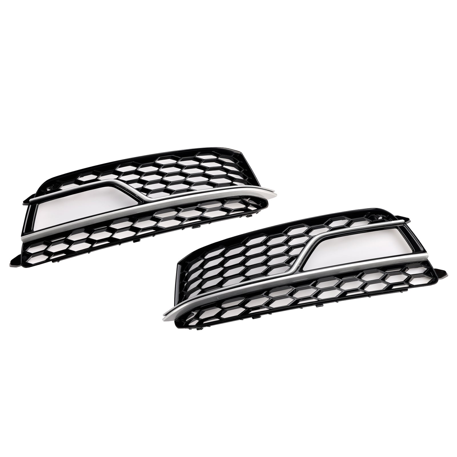 2013-2016 AUDI A5 S-Line S5 2PCS Front Fog Lamp Black Grill Grille