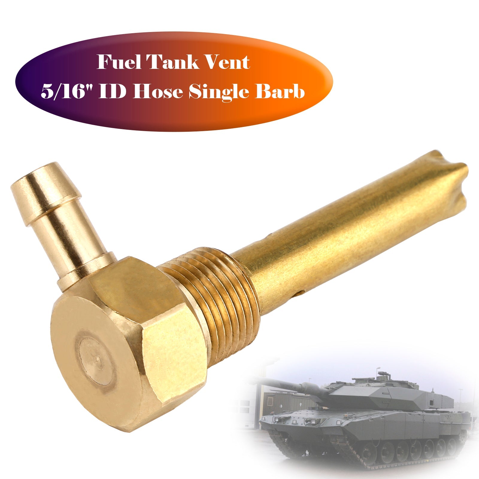 5/16" ID Hose Fuel Tank Vent 3/8"-18NPTF Thread For both small and large tanks