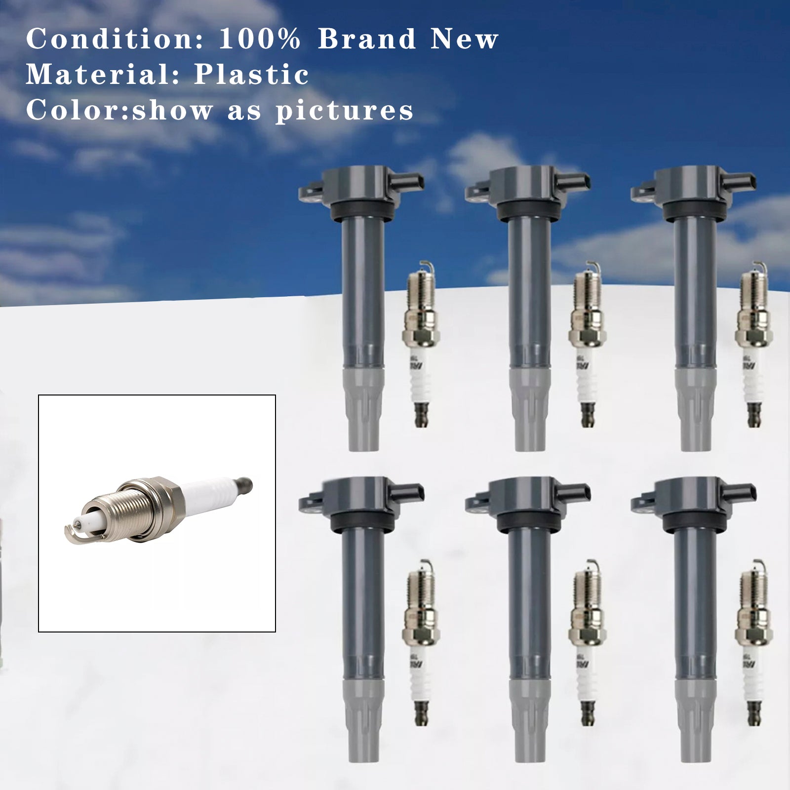 6pcs Ignition Coil & Spark Plugs UF502 For Dodge Chrysler 3.5L 4.0L