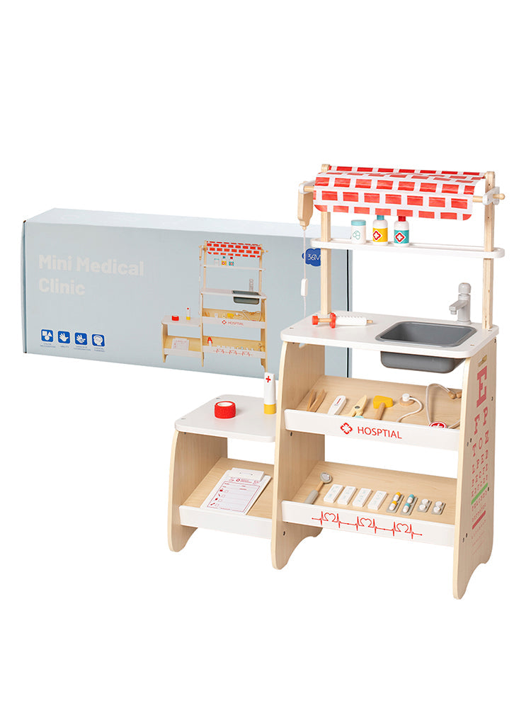 Kid Pretend Medical Clinic Stand Simulation Toy Set With 22 Accessories Ages 3+