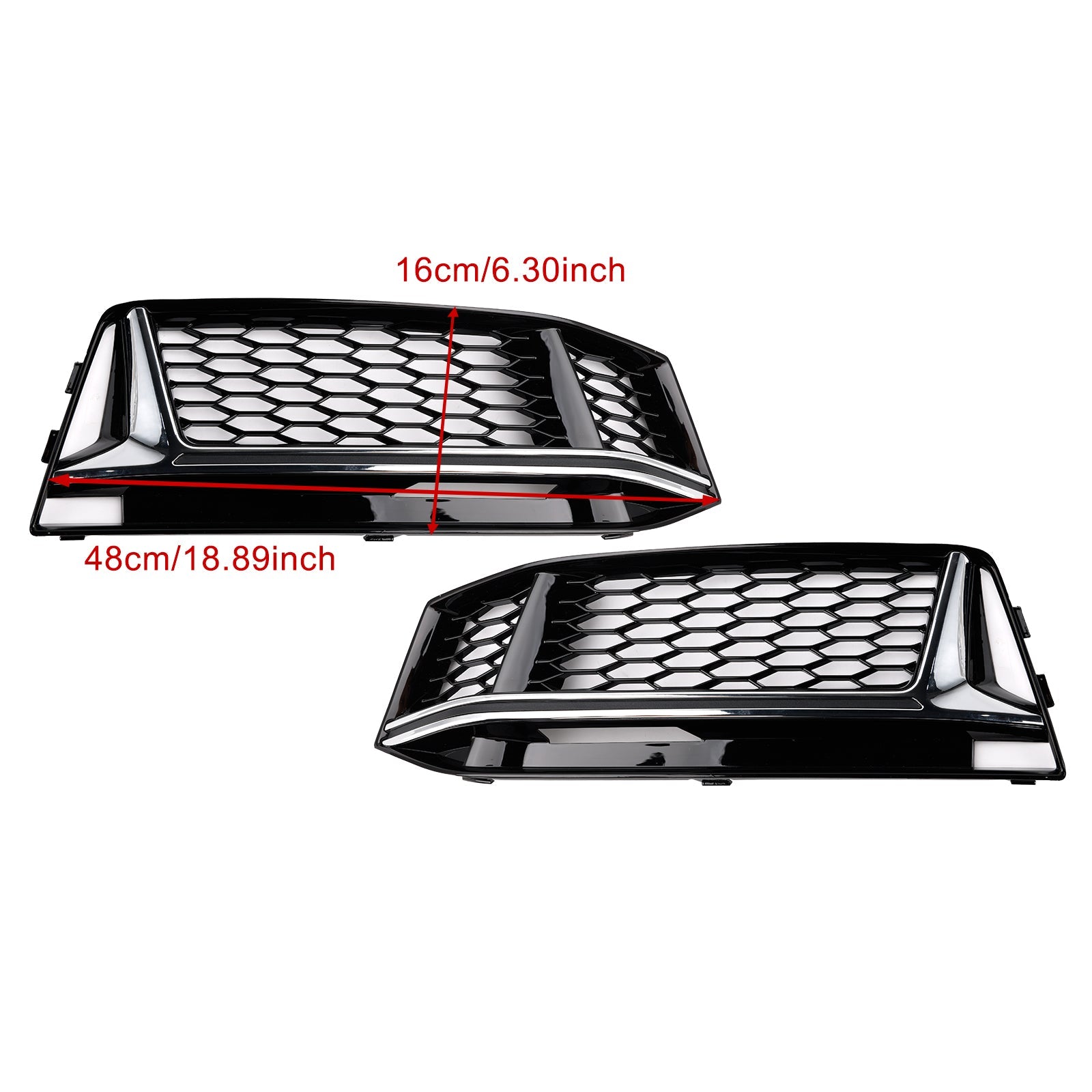 2016-2018 AUDI A4 B9 S-Line S4 2PCS Fog Light Cover Grille Grill