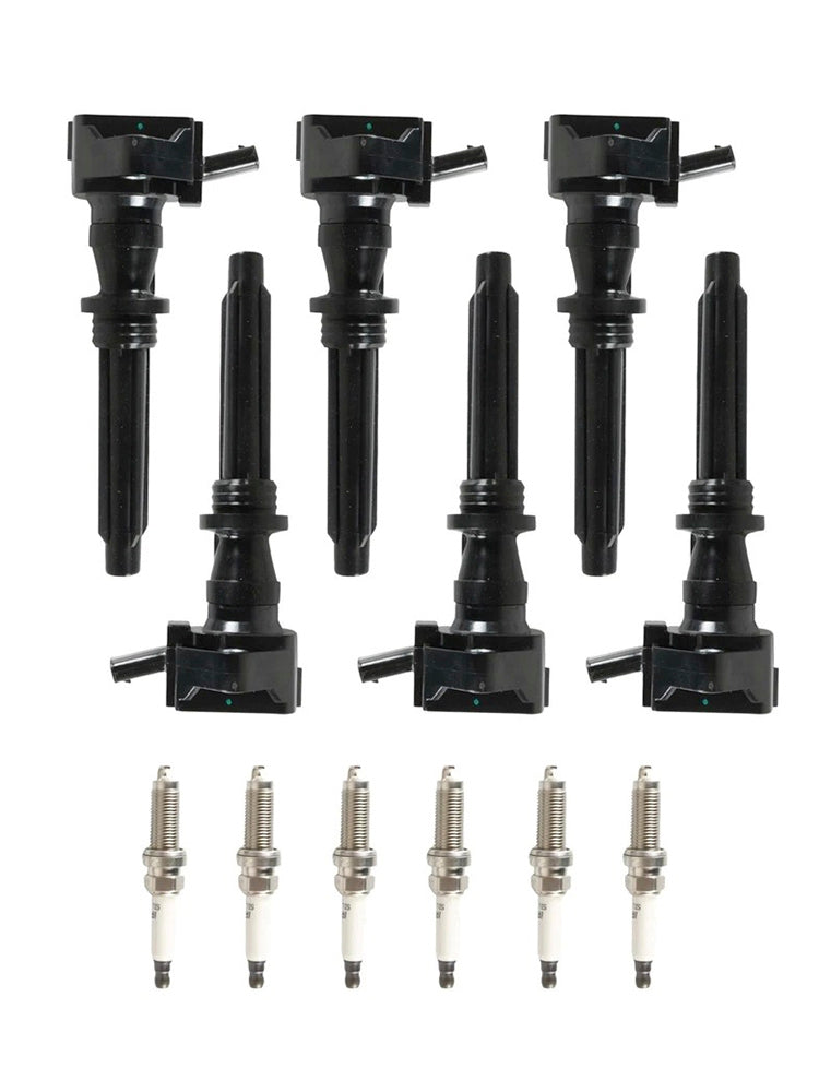 For Land Rover Discovery V6 3.0L GAS 2017-2020 6 Ignition Coils Spark Plugs UF730 93476