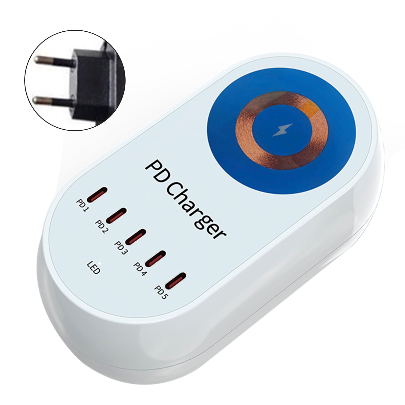 140W PD Multi-Port Charger Magnetic Wireless Fast Charging PD100W Laptop Mobile Phone Charger EU Plug