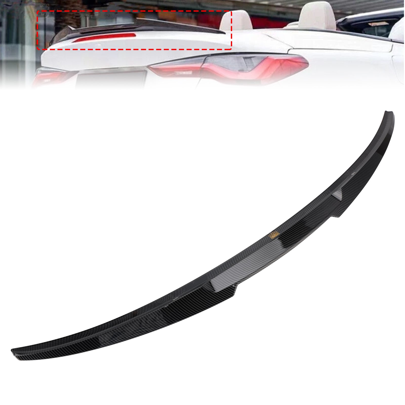 Carbon Fiber Look Rear Spoiler For BMW 4 Series G23 Convertible 21-24 M4 Style